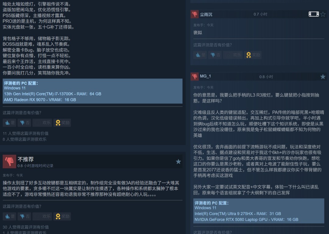 《红色沙漠》Steam褒贬不一 在线峰值接近24万人