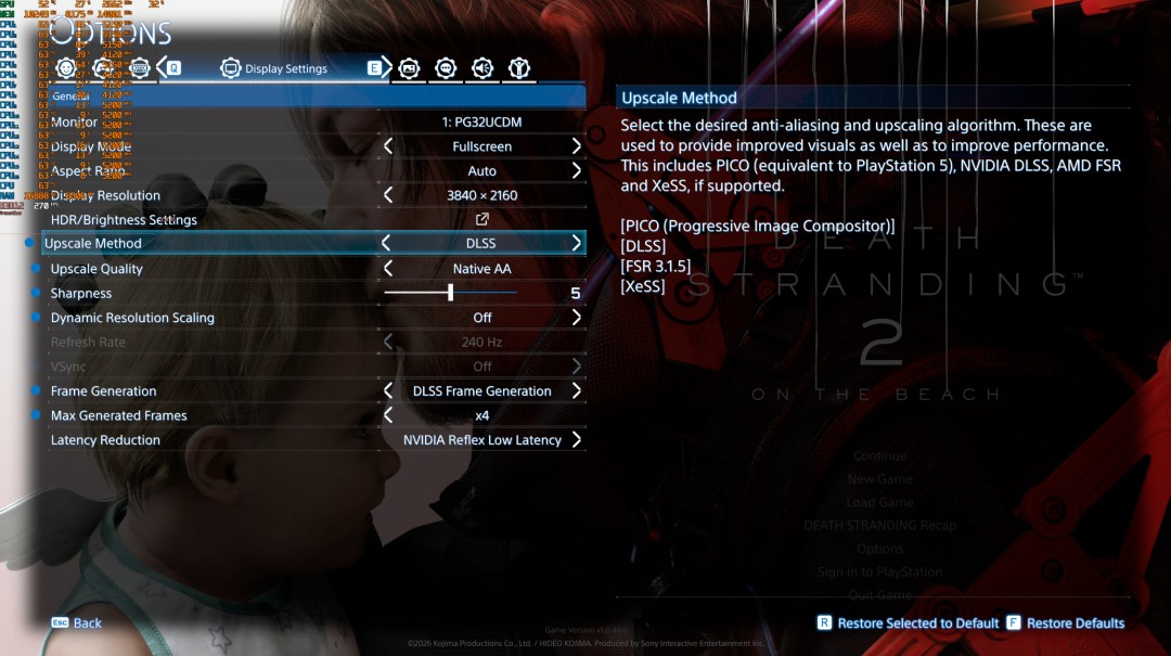 《死亡搁浅2》PC性能分析 2026年优化最棒游戏之一