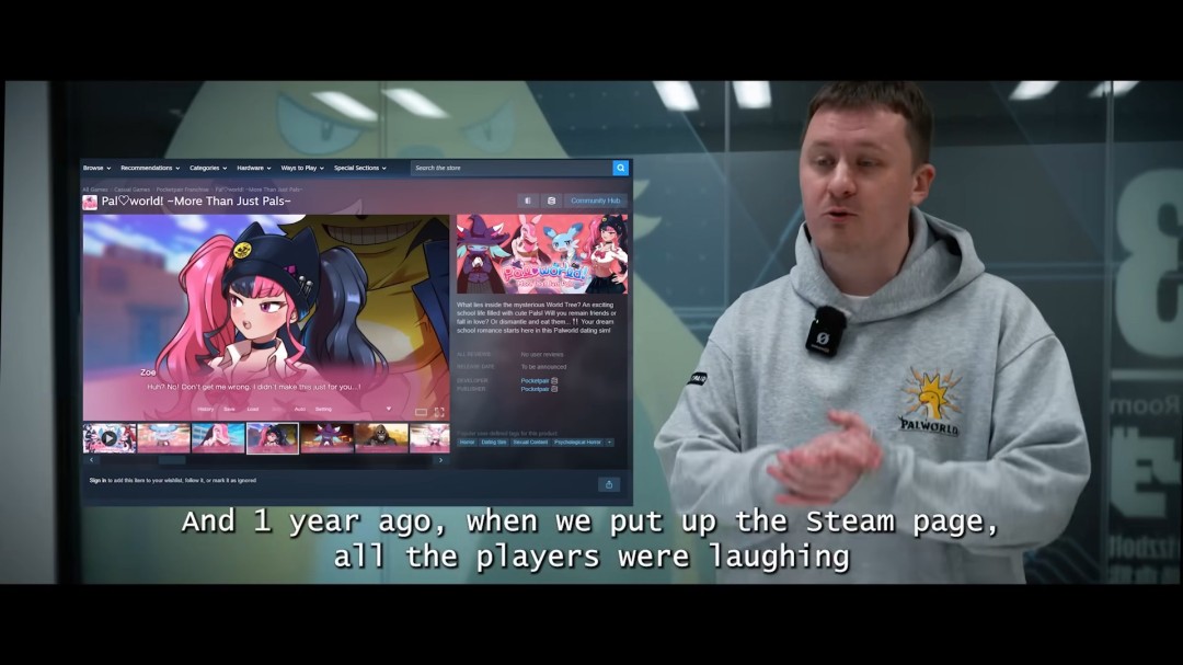 《幻兽♡帕鲁》恋爱模拟游戏 官方明确尺度无成人内容