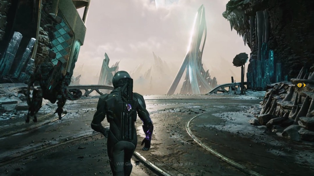 类《质量效应》游戏《大迁离》曝30秒实机视频 俯瞰矗立千年的冰封遗迹