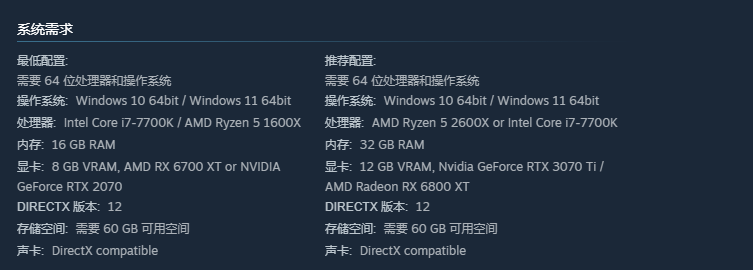《哥特王朝：重制版》更新配置要求：远超Demo版本！