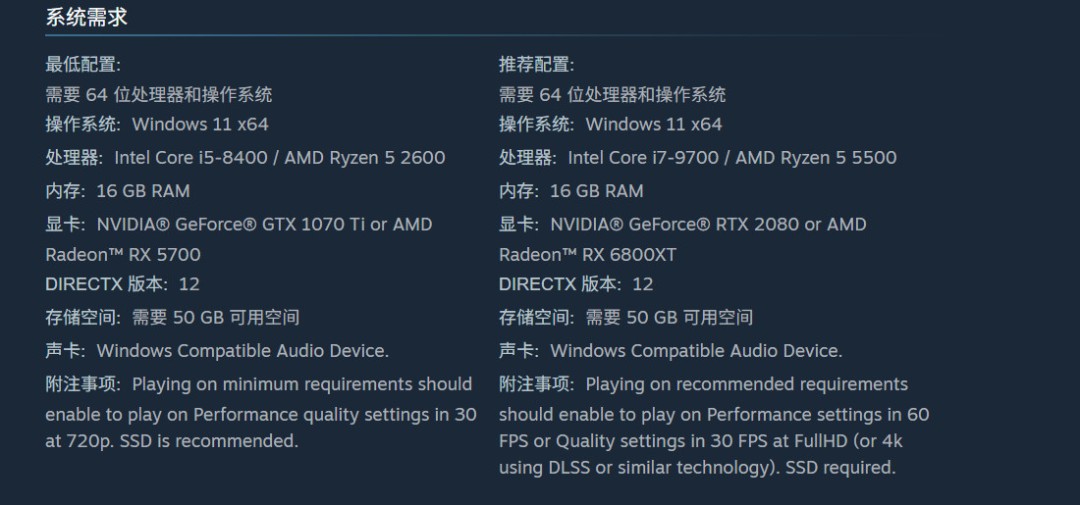 《哥特王朝：重制版》PC配置公布后 优化让人担忧